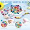 180PCS Silicone Lentil Beads, 12mm Silicone Abacus Focal Beads Bulk Colorful DIY Loose Beads for Bracelet Necklace Crafts Pen Making(Black)…